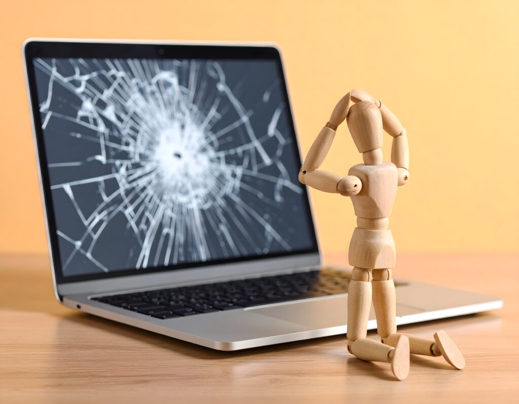 画面が割れた・線が入るノートパソコン／MacBook｜液晶パネル交換で復活